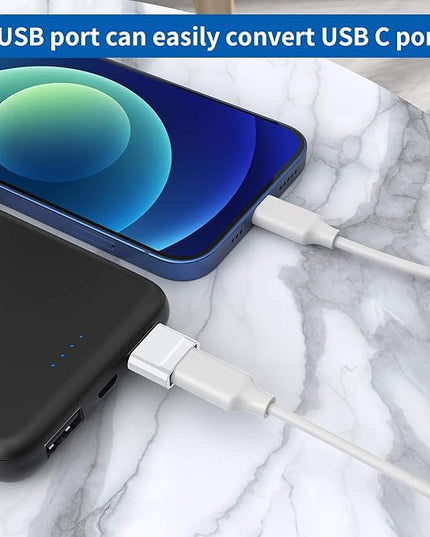 USB C Female to USB Male Adapter (4-Pack),Type C to USB A Charger Cable Adapter for iPhone 11 12 13 14 15 Pro Max,Samsung Galaxy S24 S23 S22 Ultra,Google Pixel 7 5 3,Apple iWatch Watch Series 7 8 SE