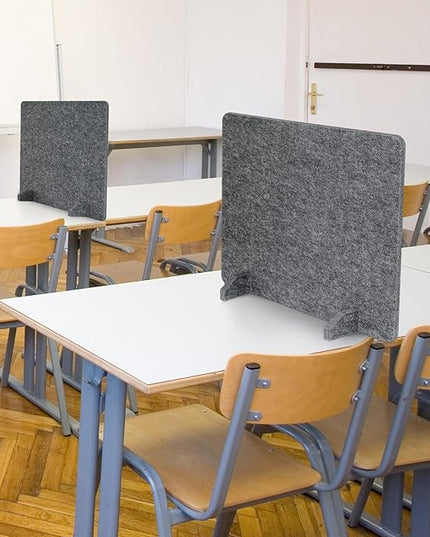 DOLLAR BOSS 2PCS Acoustic Desk Dividers 24" x 20", Soundproof Freestanding Privacy Panels for Table, Noise Reducing Desktop Partition for Office, Home, Classroom, Study Area with 20 Pushpins,Grey