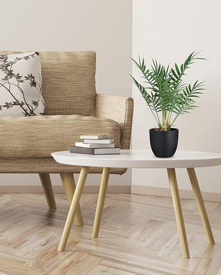 WOODWORD 2 Pack Fake Plant with Pot 16" Desk Plant Artificial Potted Faux Plants for Office Desk Shelf Home Farmhouse Decor (Bamboo Leaf)
