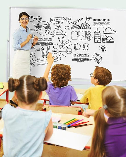 H-Qprobd Mobile Whiteboard 72"x40" Magnetic Dry Erase Board with Stand Double-Sided Rolling Whiteboard for Office, Home & School