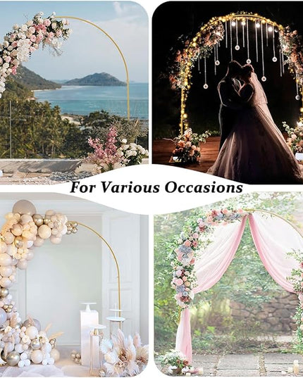 Vincidern Wedding Arch Backdrop Stand 7.8FT, Party Balloon Arch Stand for Birthday, Bridal Baby Showers, Metal Wedding Arch Frame for Ceremony Decoration Arch Stand Backdrop Gold(with Water Base)