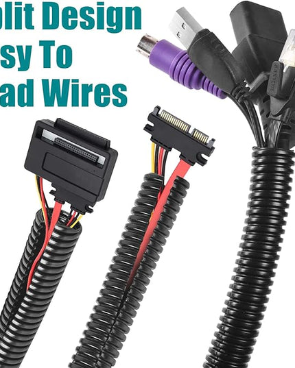 1 Inch Wire Loom Split Tubing - 25 ft Cord Protector Electric Wires Covers, Automotive Wire Flexible Conduit