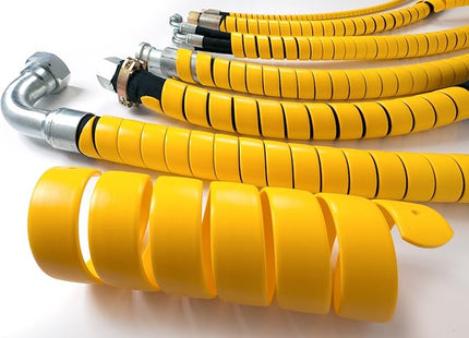 Caplugs SPPC Series – Safeplast Safe-Spiral Pre-Cut Spiral Wrap, Hose & Cable Protector, Yellow HD-PE, 0.67" OD x 25' Pre-Cut Length, Hydraulic & Pneumatic Hoses (16PC25ye)