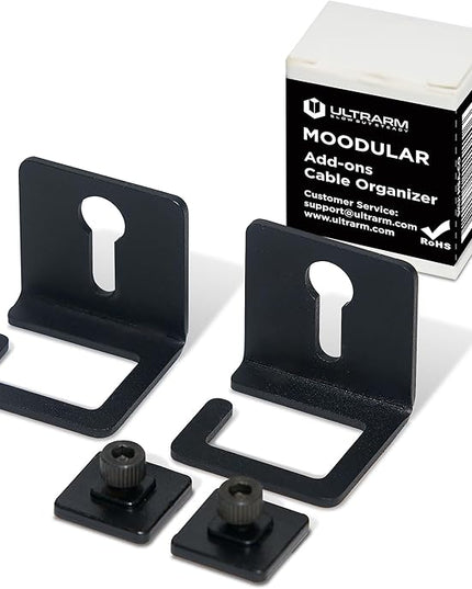 Moodular Add-ons Cable Organizer 2 Pack [Accessory Only - Requires Moodular Wooden Monitor Stand Slide Rails for Use] Black MSA-CO