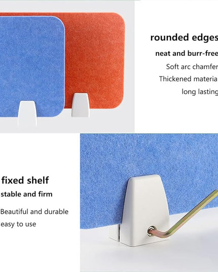 Felt-Covered Panels, soundproof Desk dividers, Removable Acoustic Desk partitions with Two Clips, Suitable for Installation as Privacy Screens in Offices, Studies, classrooms and librari G 11.8x31.5"