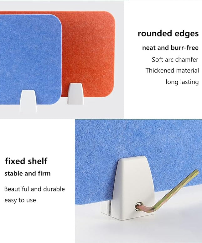 Felt-Covered Panels, soundproof Desk dividers, Removable Acoustic Desk partitions with Two Clips, Suitable for Installation as Privacy Screens in Offices, Studies, classrooms and Libraries. B 40x50cm
