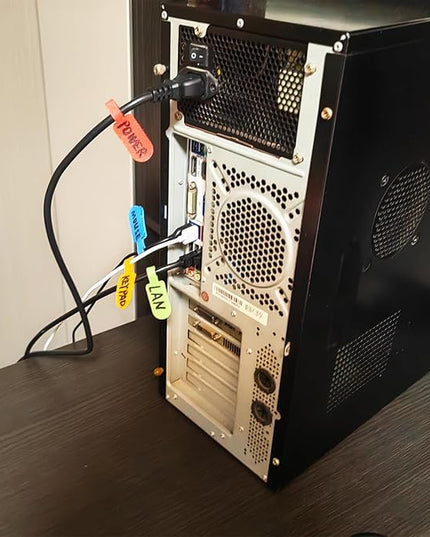 Cable Labels, Write On Cord Labels, Wire Labels, Cable Tags and Wire Tags for Cable Management and Identification(Medium / 16 Pcs/Multicolor)