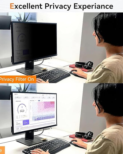 [5-Pack] 25 Inch Computer Privacy Screen for 16:9 Widescreen Monitor, Anti Glare Anti-UV Eye Protection Desktop PC LED Monitor Filter, Removable Anti-Scratch Screen Film 25in