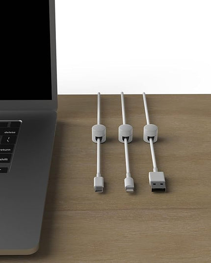 Cable Anchors for Desk Organization White | Premium Aluminum Cord Organizers | Charger + Cable Management Clips for Home & Office | Stylish, Sturdy, & Functional | (3 Pack)