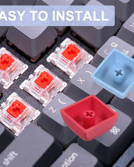 PATIKIL PBT Keycap Set, 20Pcs Colorful Mechanical Numeric Keypads Portable Blank Keycaps for Daily Office Work Gaming Entertainment Creative Design, Light Gray