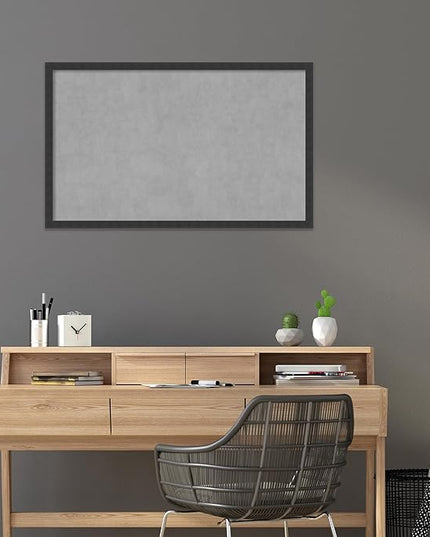 Amanti Art Black Framed Magnetic Board 26x42 Large Vision Board for use with Magnets, 100% Metal Sheet to Display Items as Office Decor or for Home Organization in mudroom, Kitchen or Kids Room