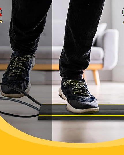 20 Ft Heavy Duty Floor Cord Cover Cable Protector, 3 Channels Protect Cords and Prevent a Trip Hazard— Conceal Wires at Home, Office, Warehouse, Workshop, Concerts