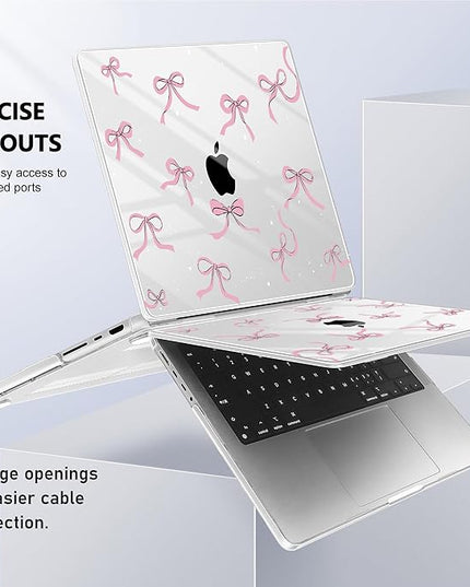 May Chen Case for MacBook Pro 14 inch, Models A2442 A2779 A2918 A2992 A3401 A3185 A3112 A3434, M1 M2 M3 M4 M5 Chip (2021-2025 Release), Plastic Hard Shell Case with Keyboard Cover, Star Bow