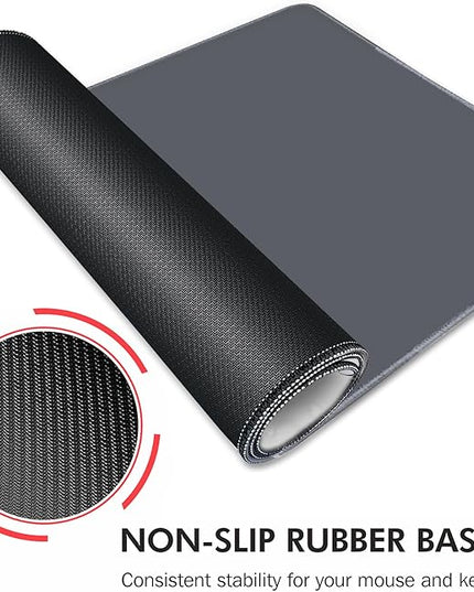 Galdas Gaming Mouse Pad XXL XL Large Long Extended Big Mousepad Non-Slip Rubber Keyboard Mouse Pad with Stitched Edges for Laptop Home Office (31.5x11.8x0.08 Inch) -Grey