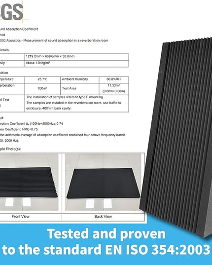 Art3d 4-Pack Wedge Design Acoustic Foam Panels, 48" x 24" x 2" High-Density Soundproof Foam Wall Panels for Wall, Ceiling, Quick-Recovery Noise Dampening Panels for Office, Studio and Home