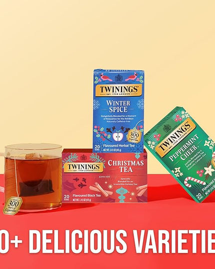 Twinings Winter Spice Herbal Tea Individually Wrapped, 20 Count (Pack of 1), Camomile, Apple, Cinnamon, & Clove, Naturally Caffeine-Free, Enjoy Hot or Iced, 20 Teabags