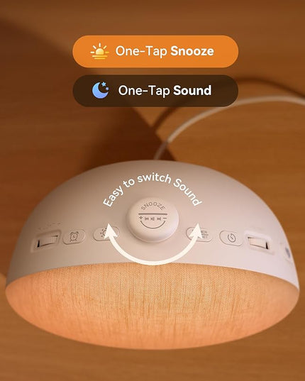 Dreamegg Sunrise 2 - Sunrise Alarm Clock, Sound Machine for Sleep, Favorites Mode, Sleep Routines, Dimmable Night Light, 29 Soothing Sounds, White Noise Machine, Wake Up Light for Bedrooms (Cream)
