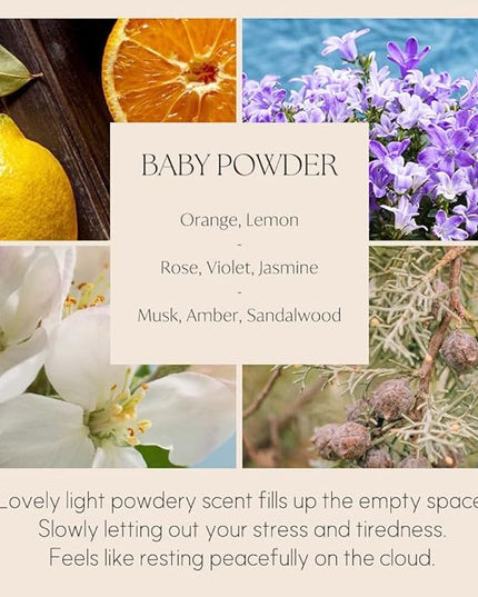 396 st. Rose Flower Reed Diffuser, Baby Powder, 200ml(6.7oz) / Reed Diffuser Sets, Home Fragrance, Scented Oils, Home & Bathroom Décor