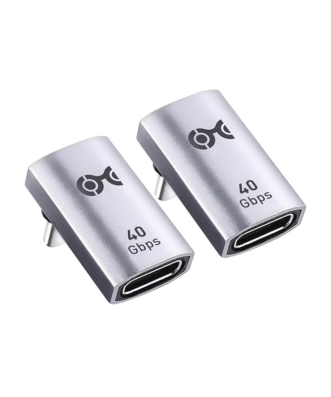 Cable Matters 2-Pack 40Gbps Right Angle USB C Adapter, Up to [4K@240Hz Video, 240W Charging, 40Gbps Data Transfer] 90 Degree USB C Adapter, Compatible with Thunderbolt 4, iPhone 16, Steam Deck