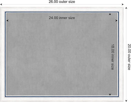 Amanti Art White Framed Magnetic Board 20x26 Medium Vision Board for use with Magnets, 100% Metal Sheet to Display Items as Office Decor or for Home Organization in mudroom, Kitchen or Kids Room