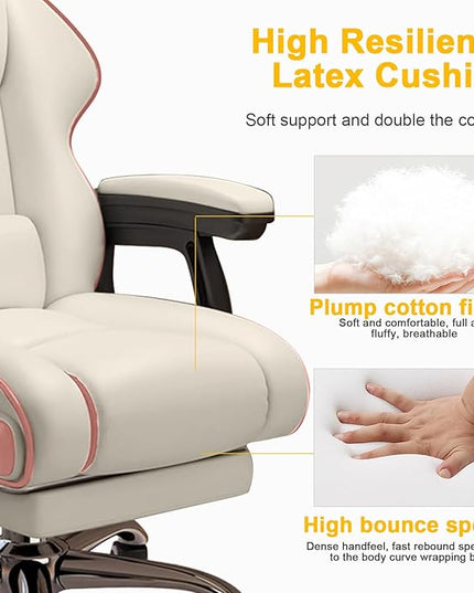Executive Office Chair Reclining with Footrest Ergonomic Computer Desk with Lumbar Support Big and Tall Home High Back Gaming Chair for Office Home Study