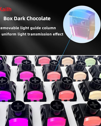 Kailh Box Dark Chocolate Linear Switch,5-Pin 55gf RGB SMD Full POM Material Pre-Lubed Key Switches for Mechanical Gaming Keyboard(Dark Chocolate,45pcs)
