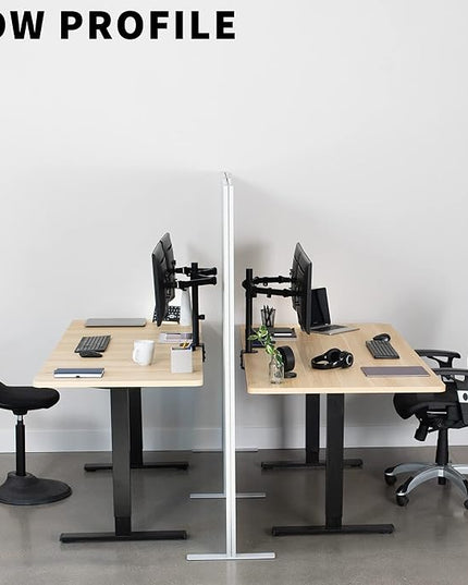 VIVO Modular Wall System, 2 PET Panels, Modern Professional Office Cubicle Dividers, Freestanding Privacy-Screen, 66 inches High, Dark Gray, PP-MWS63D