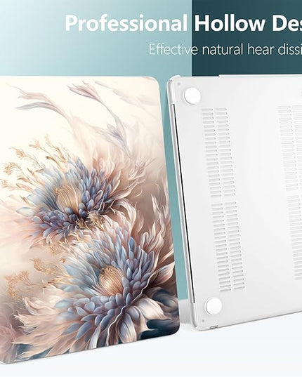 DONGKE for M4 MacBook Air 13.6 Inch Case 2025 2024 2023 2022 Model A3240 A3113 A2681 M3 M2 Chip, Plastic Hard Shell Case Cover with Touch ID for MacBook Air 13 Inch M4 - Beautiful Flower