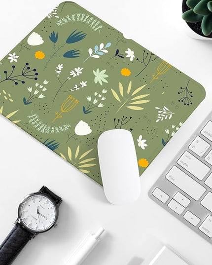 Flower Square Mouse Pad,Non-Slip Rubber Base Mouse Pad,Home Office Decoration Desktop Accessory,Laptop Mouse Pad for Office Laptops,9.4x7.8x0.12in.