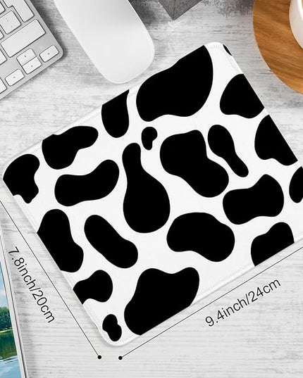 Cow Pattern Square Mouse Pad,Non-Slip Rubber Base Mouse Pad, Home Office Decoration Desktop Accessory,Laptop Mouse Pad for Office Laptops,9.4x7.8x0.12inch.