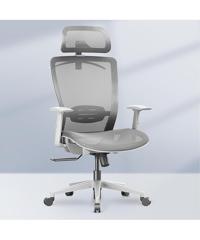 FLEXISPOT OC3 Air Ergonomic Office Chair High Back Computer Chair with Adjustable Lumbar Support/Armrest/, Breathable Mesh Seat Cushion Backrest, Chairs for Home Office Gaming Working, Light Gray