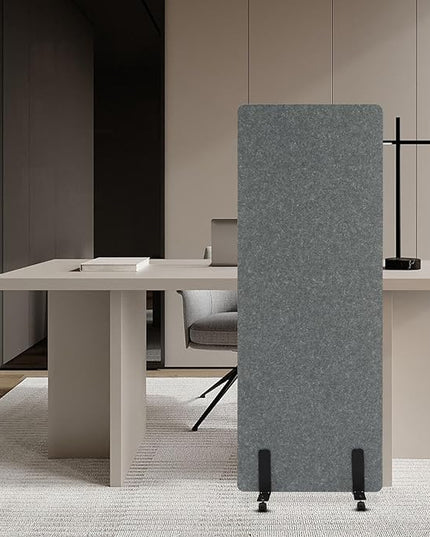 Folding Single Panel Privacy Partition Screen, Room Divider Panel Desk Divider Sound Proof Dividers High Barrier for Office Home Room Classroom Divider Privacy 24" X 66" (Light Gray)