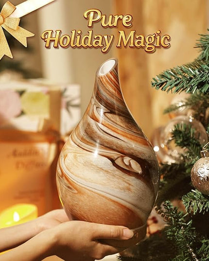 Porseme 280ml Glass Essential Oil Diffuser Aromatherapy Ultrasonic Cool Mist Humidifier 7 Running Hours Waterless Auto-Off Air Diffusers for Sleeping, Yoga, Office Working, Spa and Rest (Deep Desert)