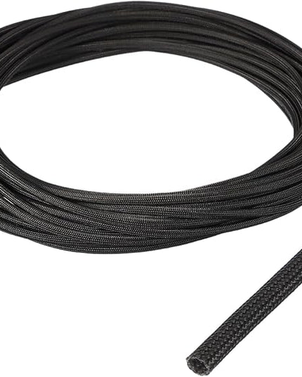 uxcell Insulation Cable Protector,1.5mm/0.06 Inch-10m/33 Feet High Temp Fiberglass Sleeve Black