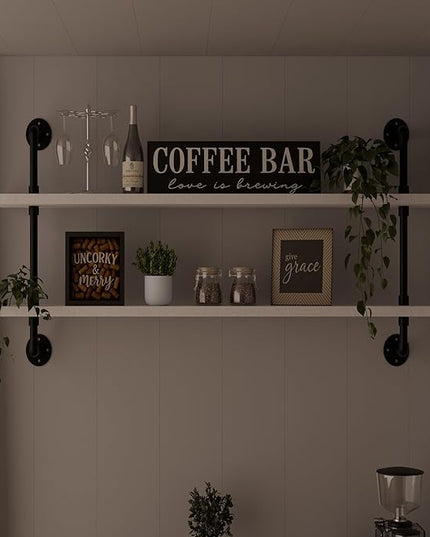 Floating Bookshelf Bathroom Shelves Over Toilet Industrial Pipe Shelving Pipe Shelves Rustic White Wall Shelves 36 Inch Farmhouse Book Shelves for Wall Mounted