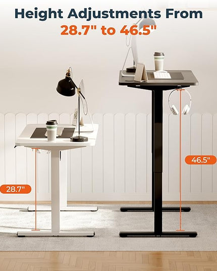 Adjustable Stand Up Desk with Memory Preset, Standing Desks 55 x 24 Inch Electric Home Office Desk Computer Workstation Splice Black Top + Black Frame