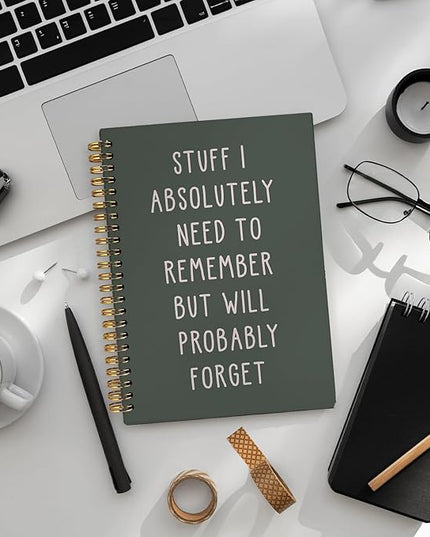 LIANGW Funny Dark Green Notebooks for Work, Funny Work Gifts for Coworkers & Boss, Coworker Office Gifts for Men Women, Fun Spiral Notebooks Journals for Writing, Funny Office Supplies 5.5x8.3 Inch