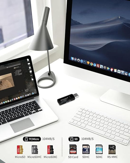 USB 3.0 SD/TF Card Reader - High-Speed Multi Memory Card Adapter for PC, Laptop, Phone