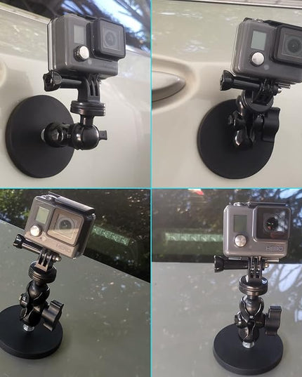 Magnetic Camera Mount, Heavy Duty Base Kit, USMG-01 for GoPro Hero 13/12/11/10/9 Akaso EK7000 DJI osmo Arlo DSLR x5/4/3 Pocket Compatible with RAM Mount B Size (3.46" DiameterBase)