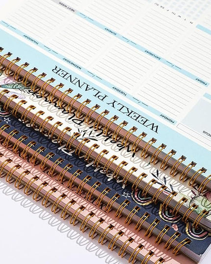Weekly Planner, 52 Pages Undated Daily List Schedule Notebook Time Management Memo Pad for Office, Home Planning & School Scheduling (Pattern-E)