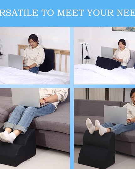 Foot Rest for Under Desk at Work.Multifunctional 3-Tier Foot Stool,With waterproof leather Footrest.For Under Desk,Office Chair Gaming Chair & Sofa,Leg Elevation Pillow,supports Posture-Black