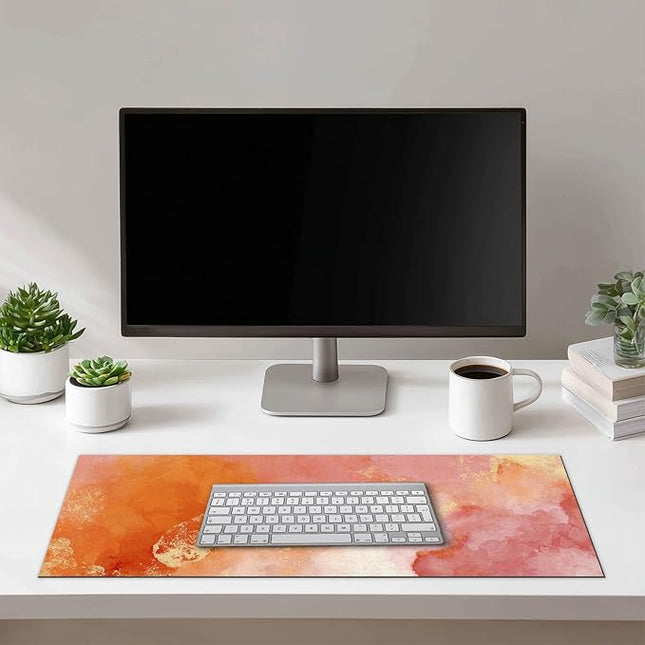 XL Mouse Pad Gaming Mousepad 31.5 x 11.8 Inch Large Keyboard Mat Mouse Pad for Home and Office Desk Accessories with Abstract Watercolor Art Design and Smooth Diatomite