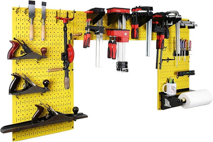 Wall Control Woodworking Tool Storage Organization Kit - Lazy Guy DIY Edition Wood Working Tool Supply Organizer for Do-It-Yourself Woodworkers and Makers (Yellow Pegboard)