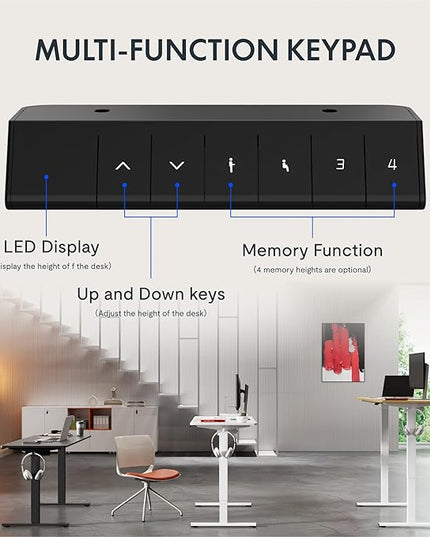 FLEXISPOT 63x24 Inch Electric Height Adjustable Standing Desk for Home & Office, Splice Board Desk for Computer Workstation, Study, or Creative Setup, White