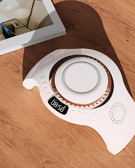 5 in 1 mutifunction Mobile Wireless Charger with Bluetooth Speaker, UV Nail Lights, Clock Alarm,Night Light