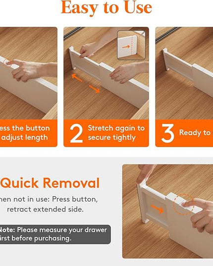 Lifewit 6 Pack Drawer Dividers 5" High, 13.5-22" Adjustable Clothes Organizers, Expandable Dresser Separators in Bedroom/Bathroom/Kitchen/Office, PLS5