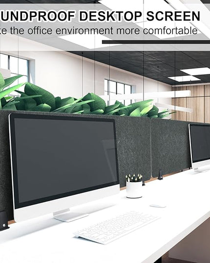 Colarr Sound Proof Dividers with Clamp 16 x 47 '' Mounted Desk Divider Privacy Panel Acoustic Absorbing Desk Partition Privacy Boards for Office Desktop Accessories Reduce Distractions