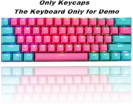 Guffercty kred 61 Keycaps 60 Percent Miami Keycaps Set PBT Keycap Backlit OEM Profile with Key Puller for Cherry MX Switches Mechanical Gaming Keyboard (Miami)