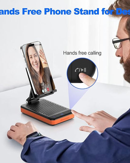 JTEMAN Bluetooth Speaker Phone Stand with Charging Function,Portable Foldable Slim Stand,Birthday Gifts for Men and Women Tech Gadgets
