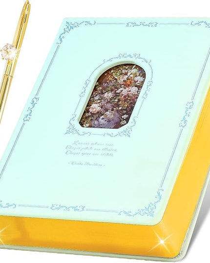 Thick Journal for Women & Girls, 360 Pages A5 Writing Journaling Notebook with Paintings, Women Journal for Writing, Vintage Journal with Gift Box & Pen for Girls Gift Ideas (Ice Blue)